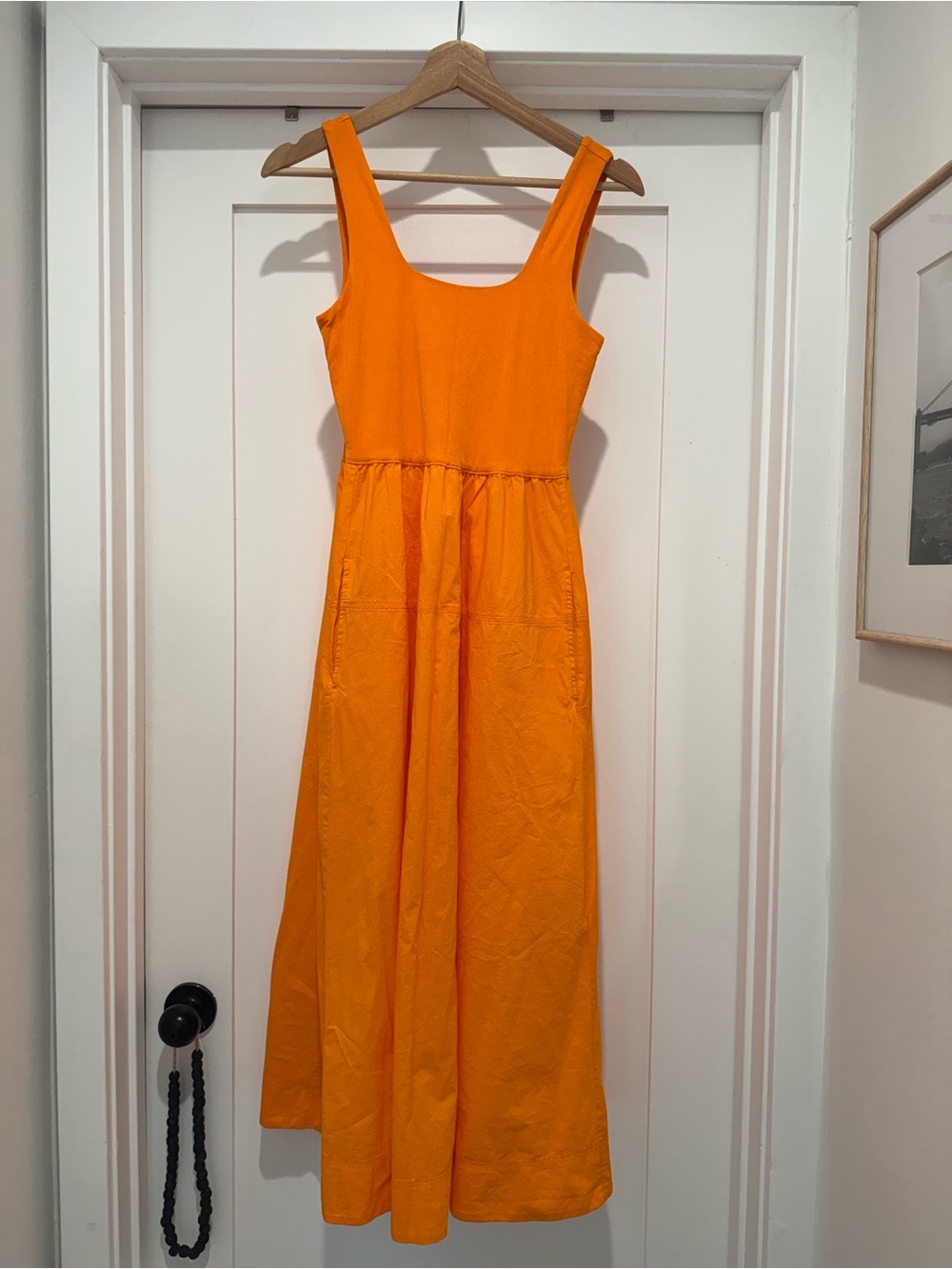 Everlane Orange Sleeveless Maxi Dress with Pockets